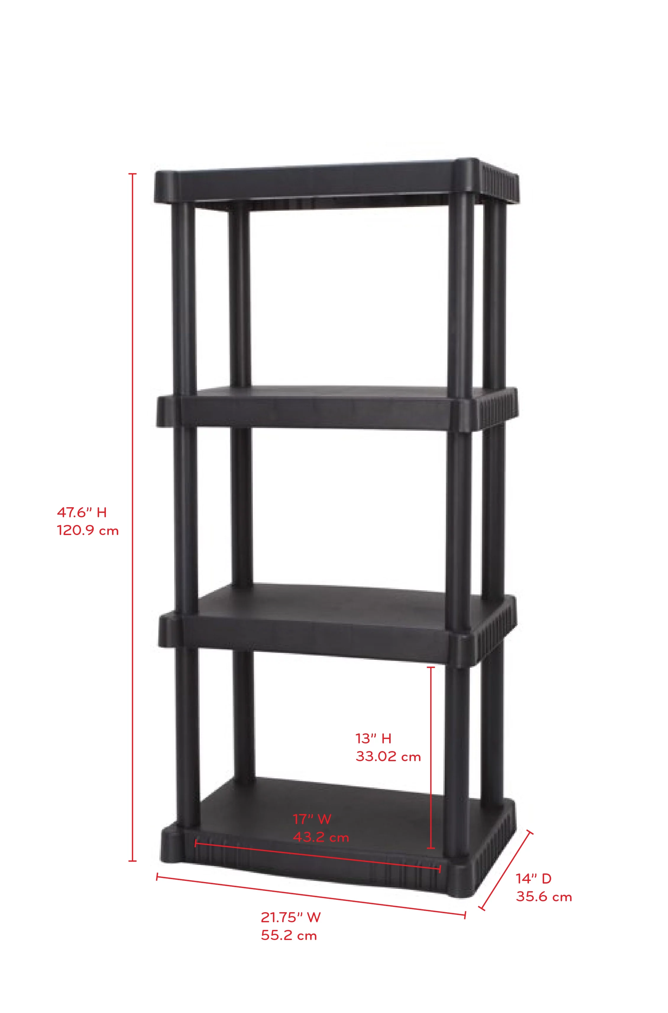 Hyper Tough 4-Shelf Plastic Garage Shelves, Black, Holds up to 340 lbs (3 Pack) - Cheap Fitting