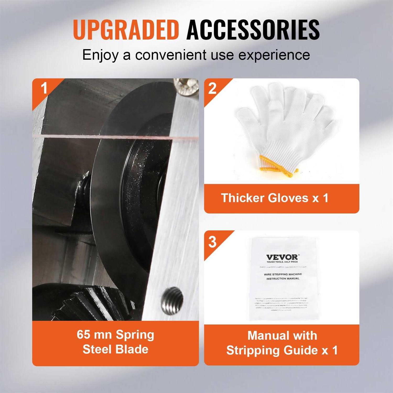 VEVOR Manual Wire Stripping Machine, 0.06”-1.5” Copper Stripper with Hand Crank or Drill Powered - Cheap Fitting