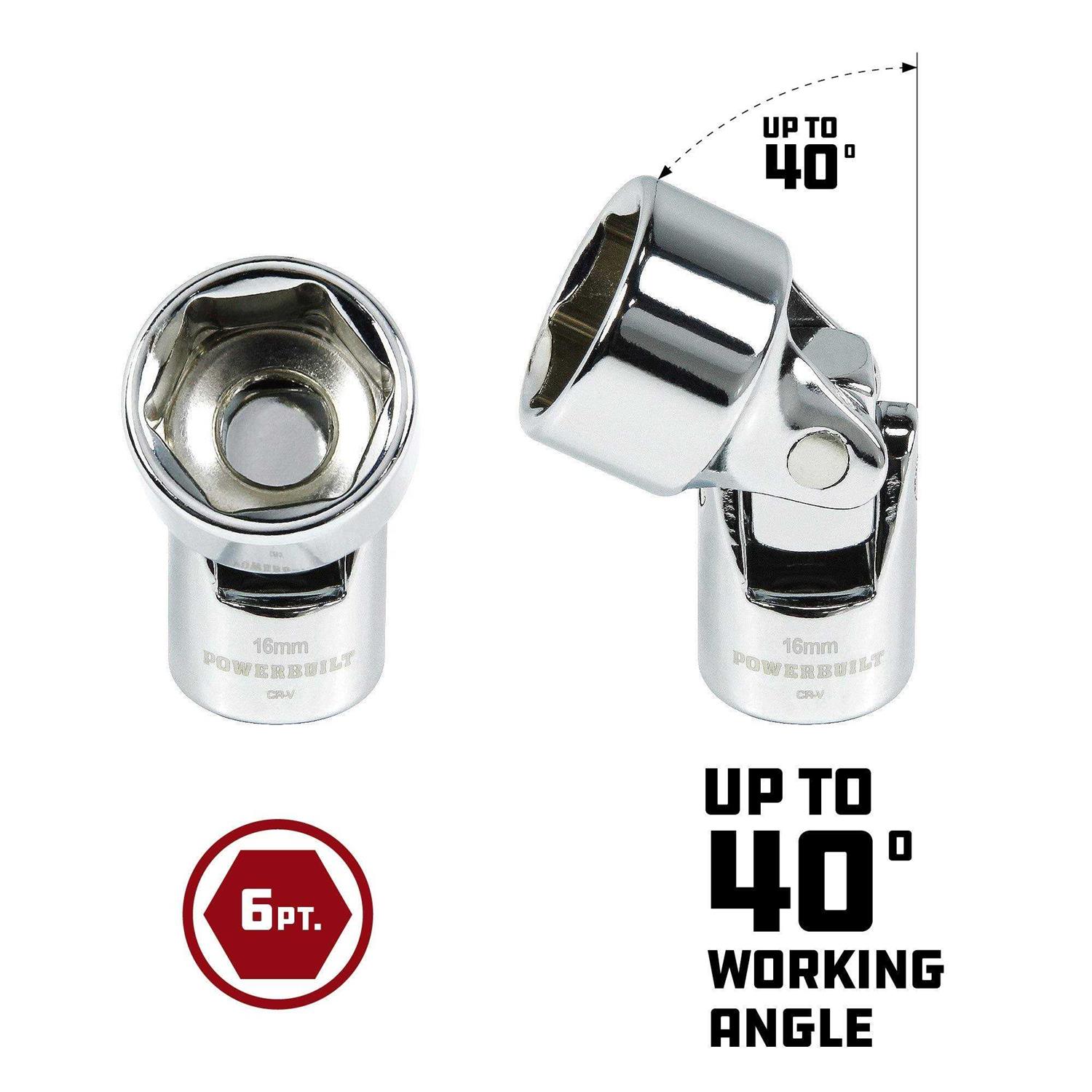 Powerbuilt 10 Piece 3/8 Inch Drive Metric Universal 6 Point Socket Set 641715 - Cheap Fitting