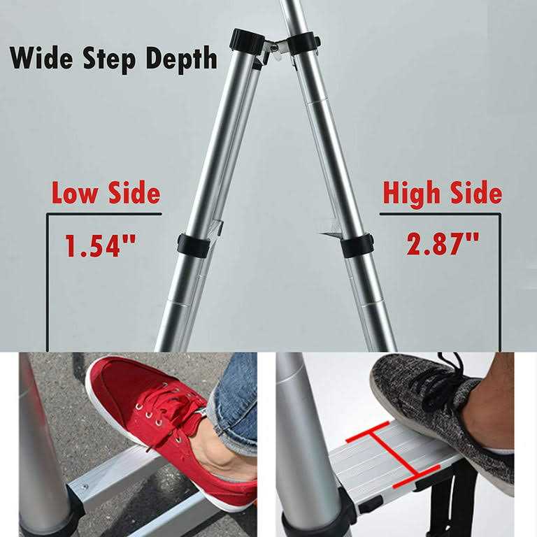 Bowoshen Steps Aluminium Ladder 2 Ways Combination With Handrail - Cheap Fitting