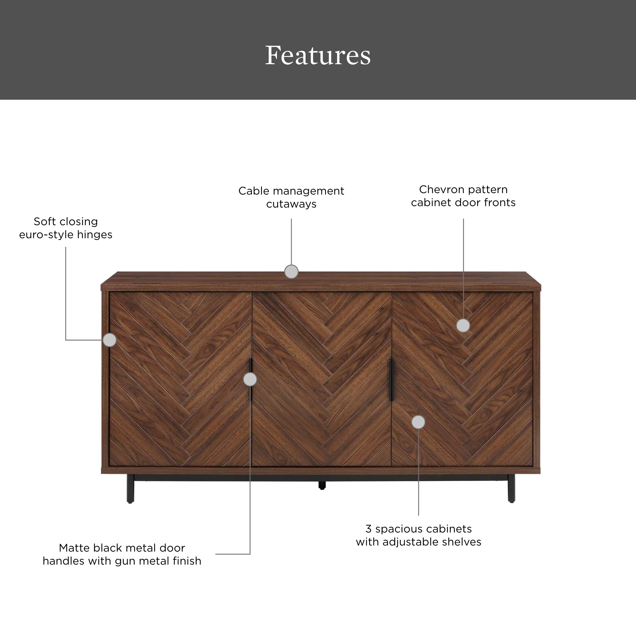 Better Homes & Gardens Wyatt Geo TV Stand for TVs up to 70