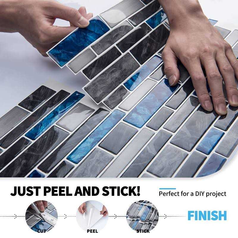 Art3d 10-Sheet Premium Self-Adhesive Kitchen Backsplash Tiles in Marble - Cheap Fitting