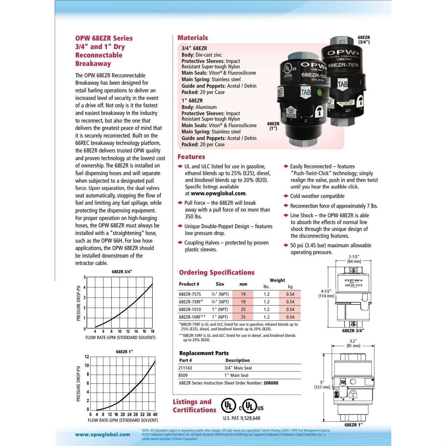 OPW 68EZR-7575 3/4 reconnectable breakaway - Cheap Fitting