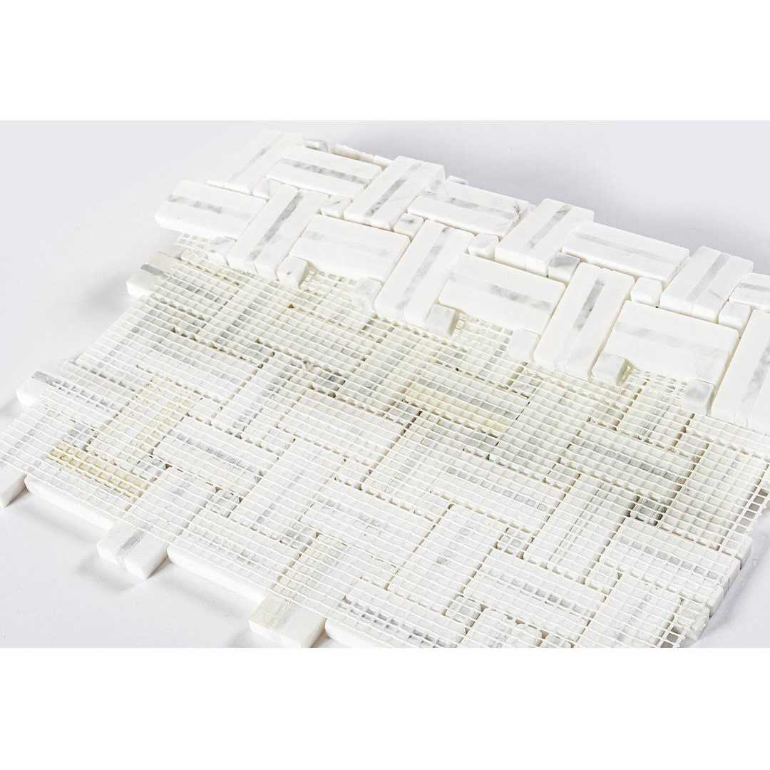 ANDOVA Fabrique White 12 in. x 12 in. Woven Look Smooth Natural Stone Floor and Wall Tile - Cheap Fitting