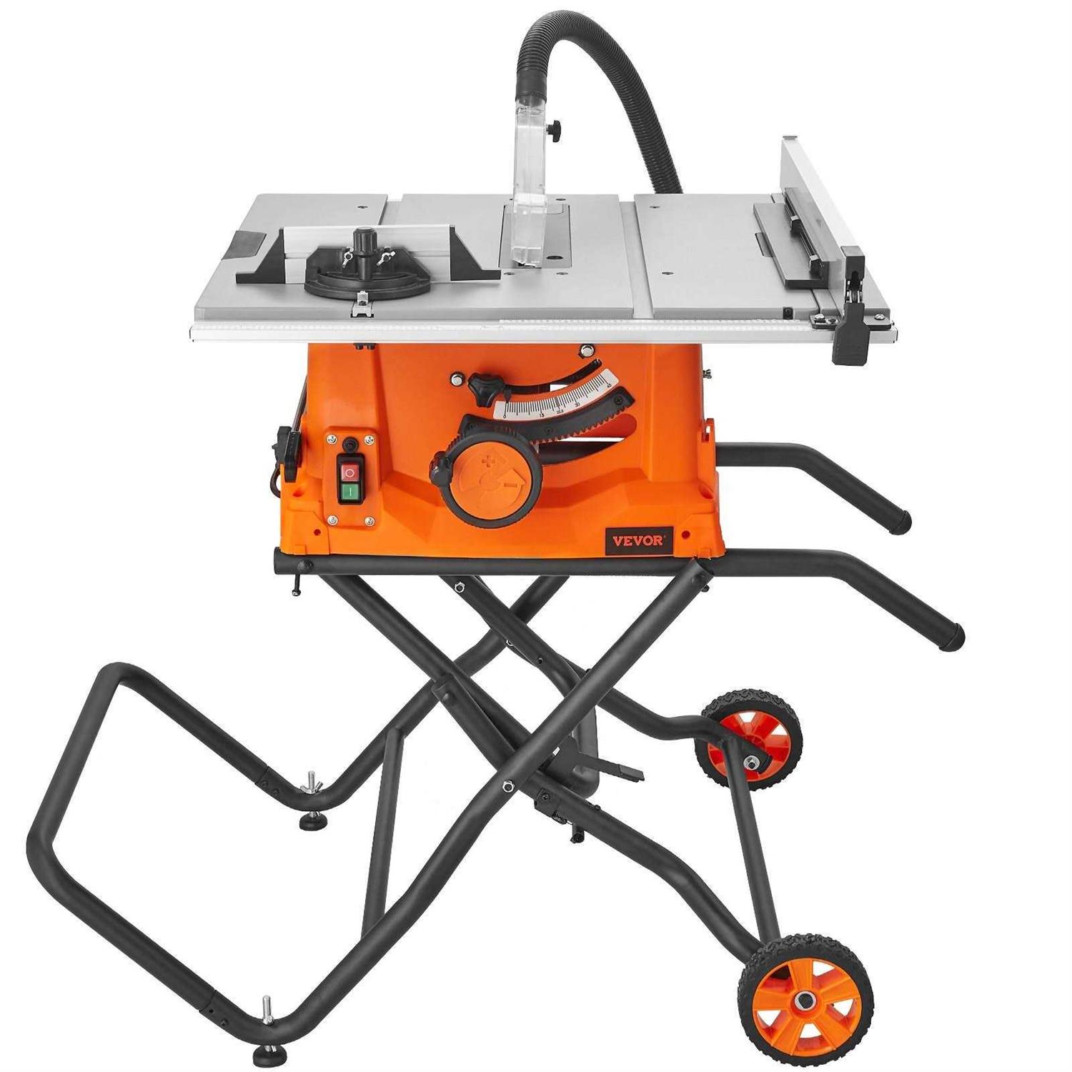 VEVOR Table Saw with Stand 10 in. Electric Cutting Machine 5000RPM 25-in Rip Capacity - Cheap Fitting