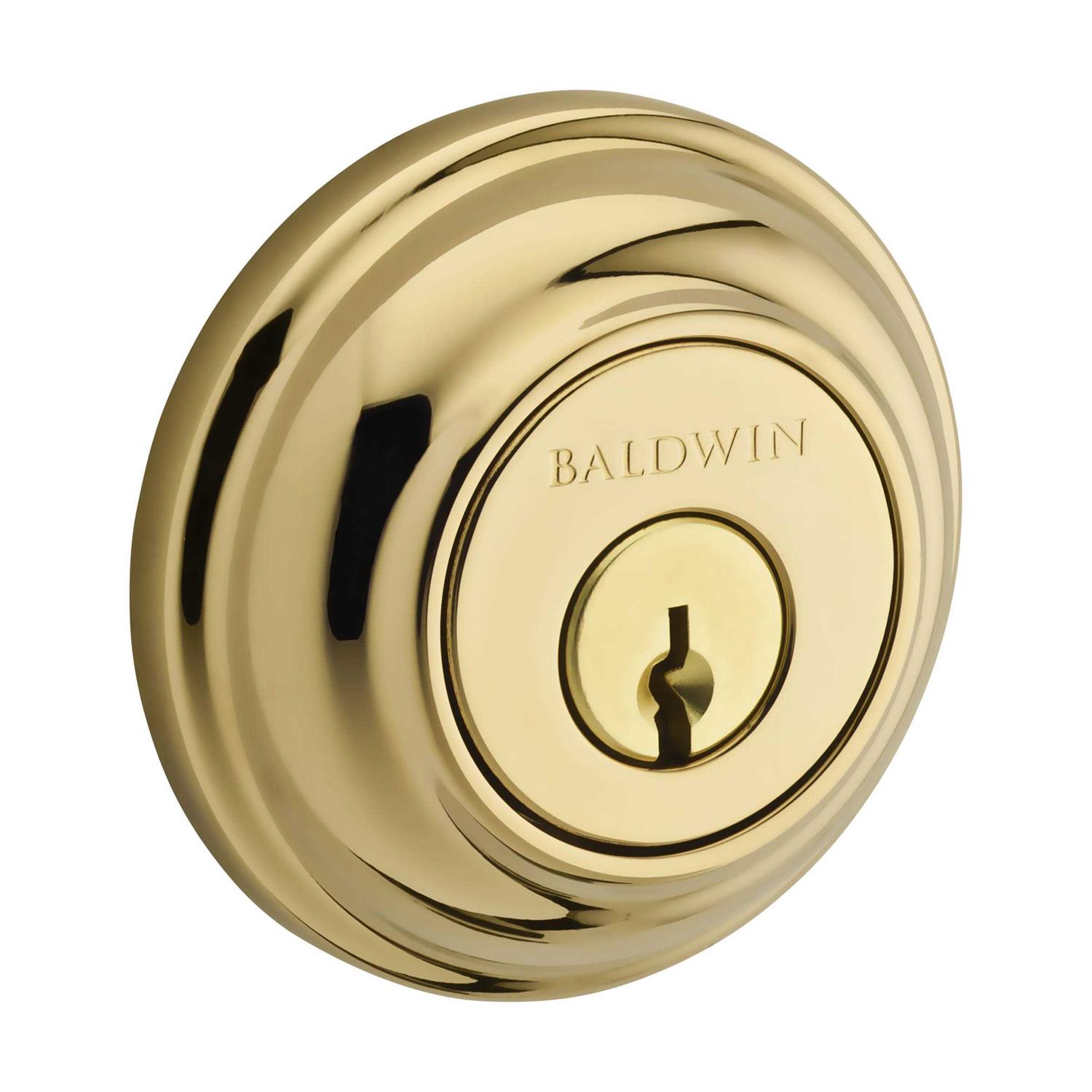 Traditional Round Single Cylinder Deadbolt with Smartkey Baldwin SCTRD003S - Cheap Fitting