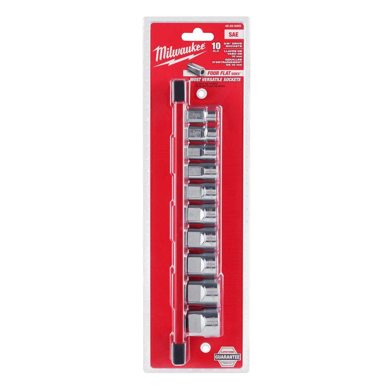 Milwaukee 48-22-9403 3/8 Drive 10pc Socket Set-SAE - Cheap Fitting