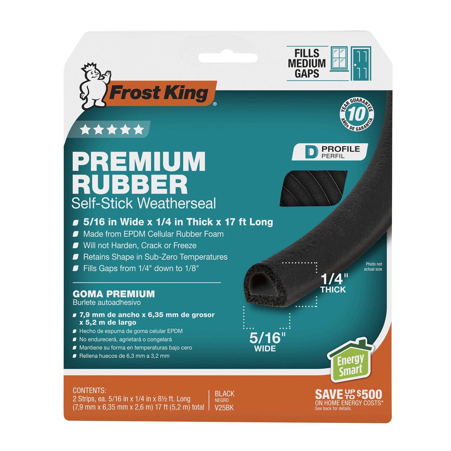 Frost King EPDM Rubber D-Section Weatherseal Black V25BK - Cheap Fitting