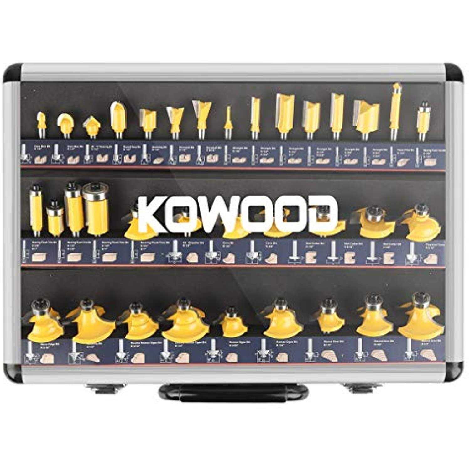 Kowood Router Bits Sets of 35b Pieces 14 Inch T Shape Wood Milling Cu - Cheap Fitting