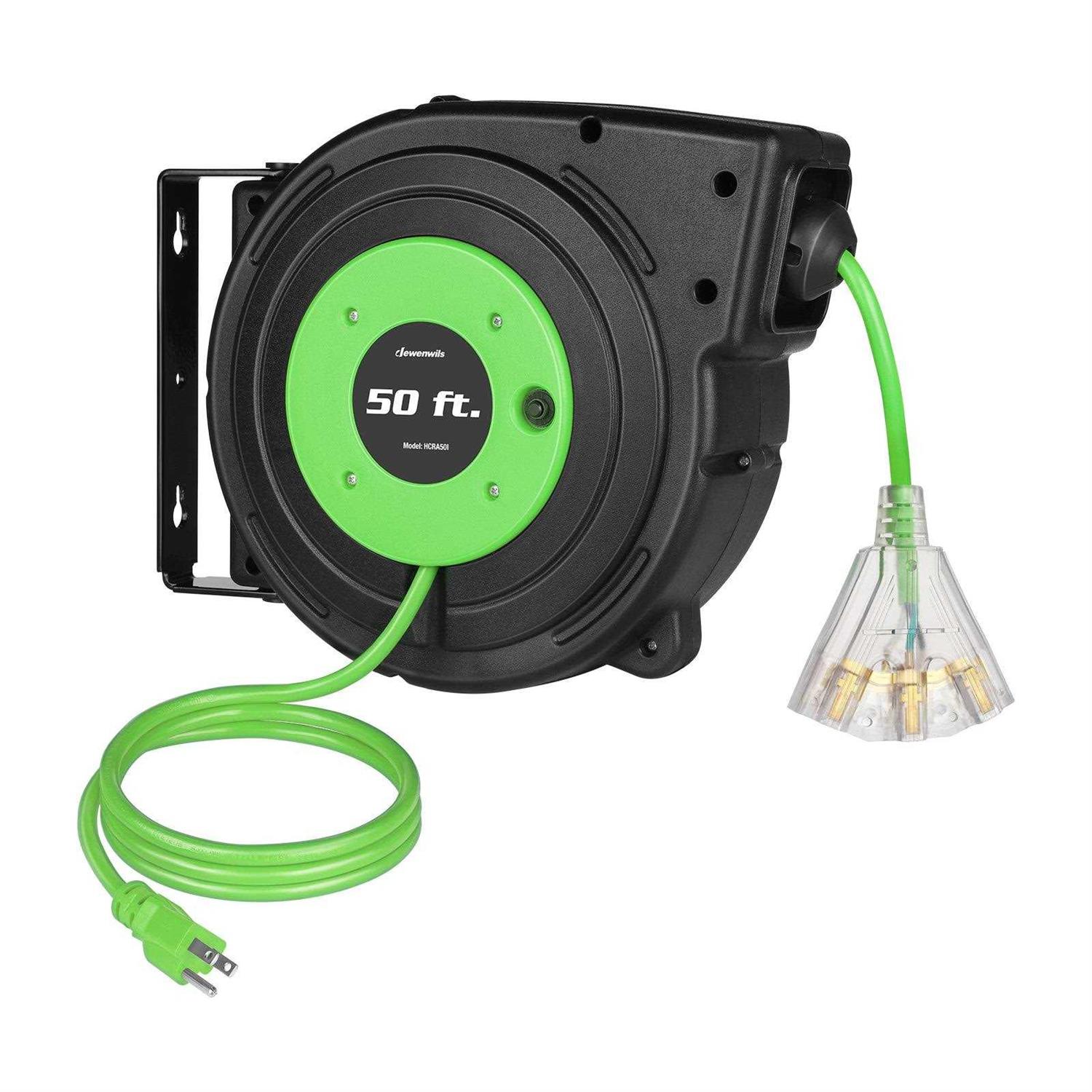 Dewenwils 50ft Retractable Extension Cord Reel - Cheap Fitting
