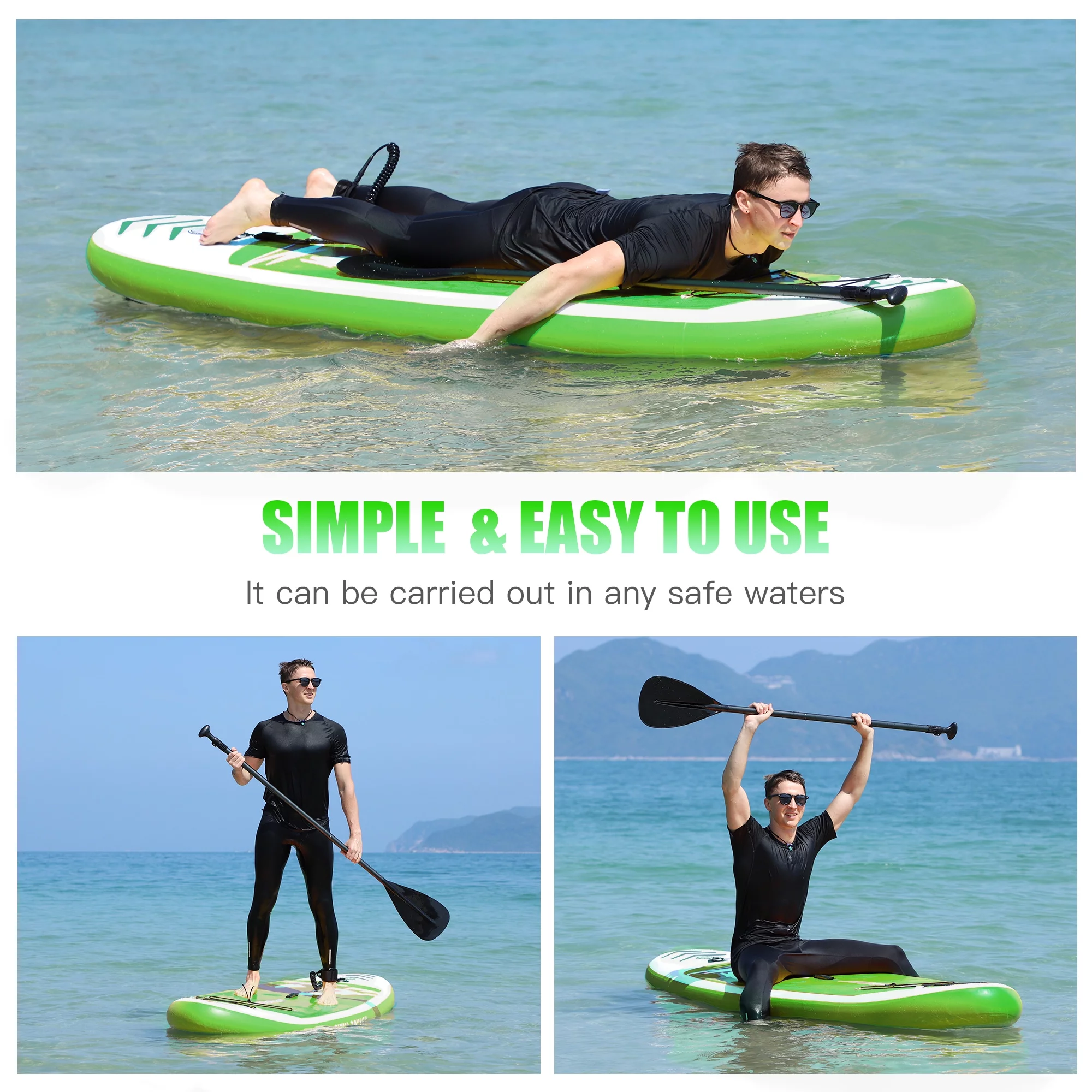 Famistar 10' Inflatable Stand Up Paddle Board 6