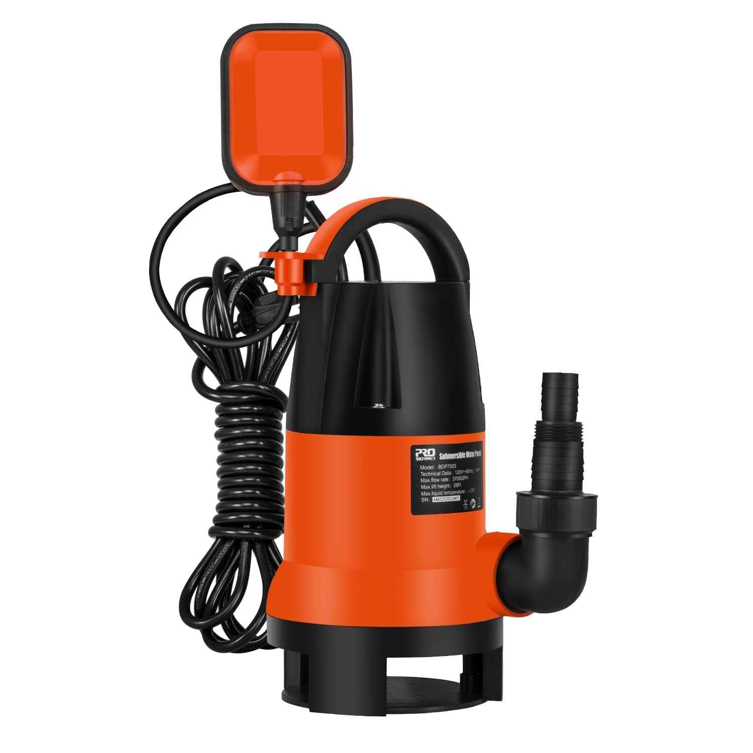 Sump Pump, Prostormer 1HP 3700GPH Submersible Clean/Dirty Water Pump with Automatic Float Switch for Pool, Pond,Garden, Flooded Cellar, Aquarium and - Cheap Fitting