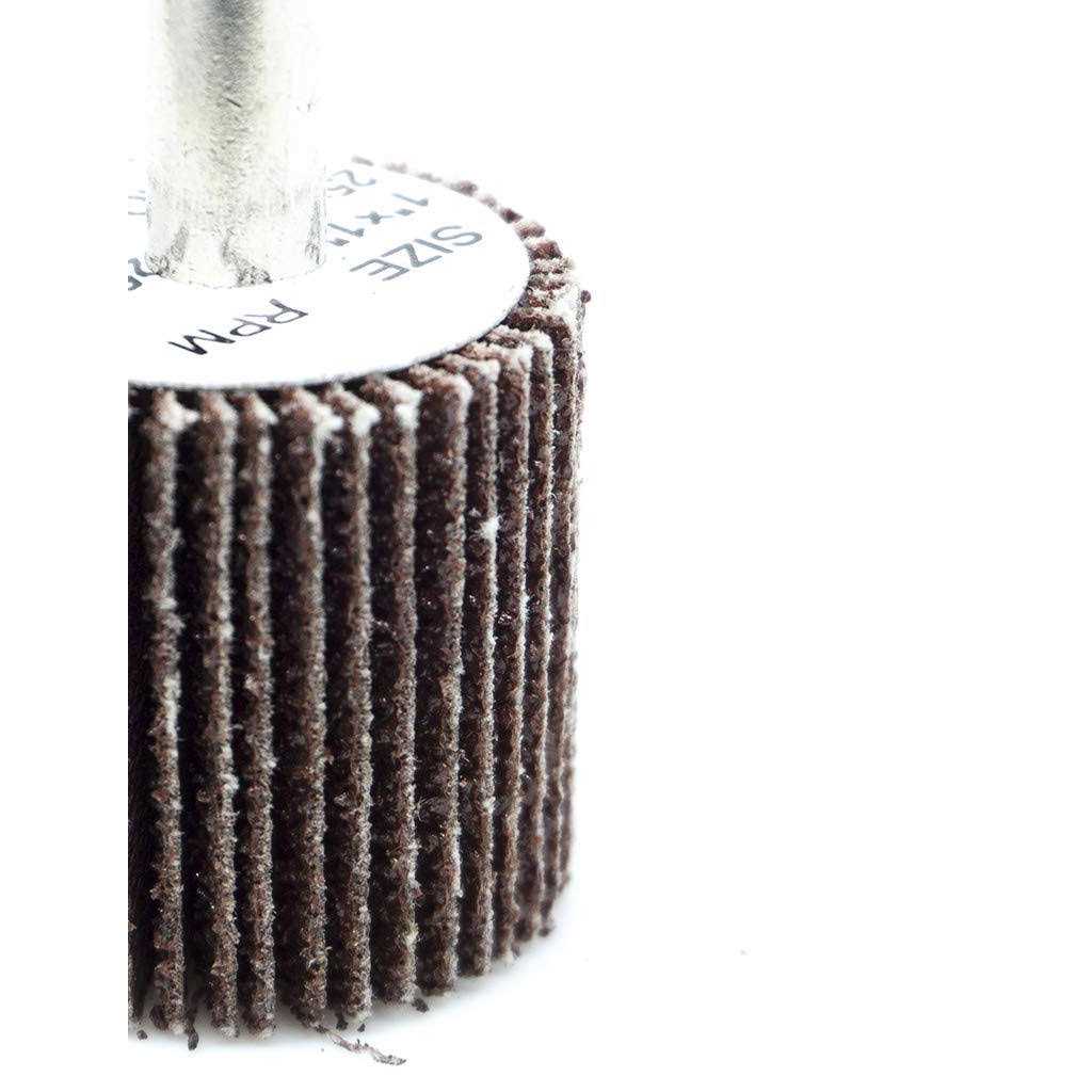 Benchmark Abrasives 1 Aluminum Oxide Flap Wheel with 1/4 Shank Mounted - Cheap Fitting