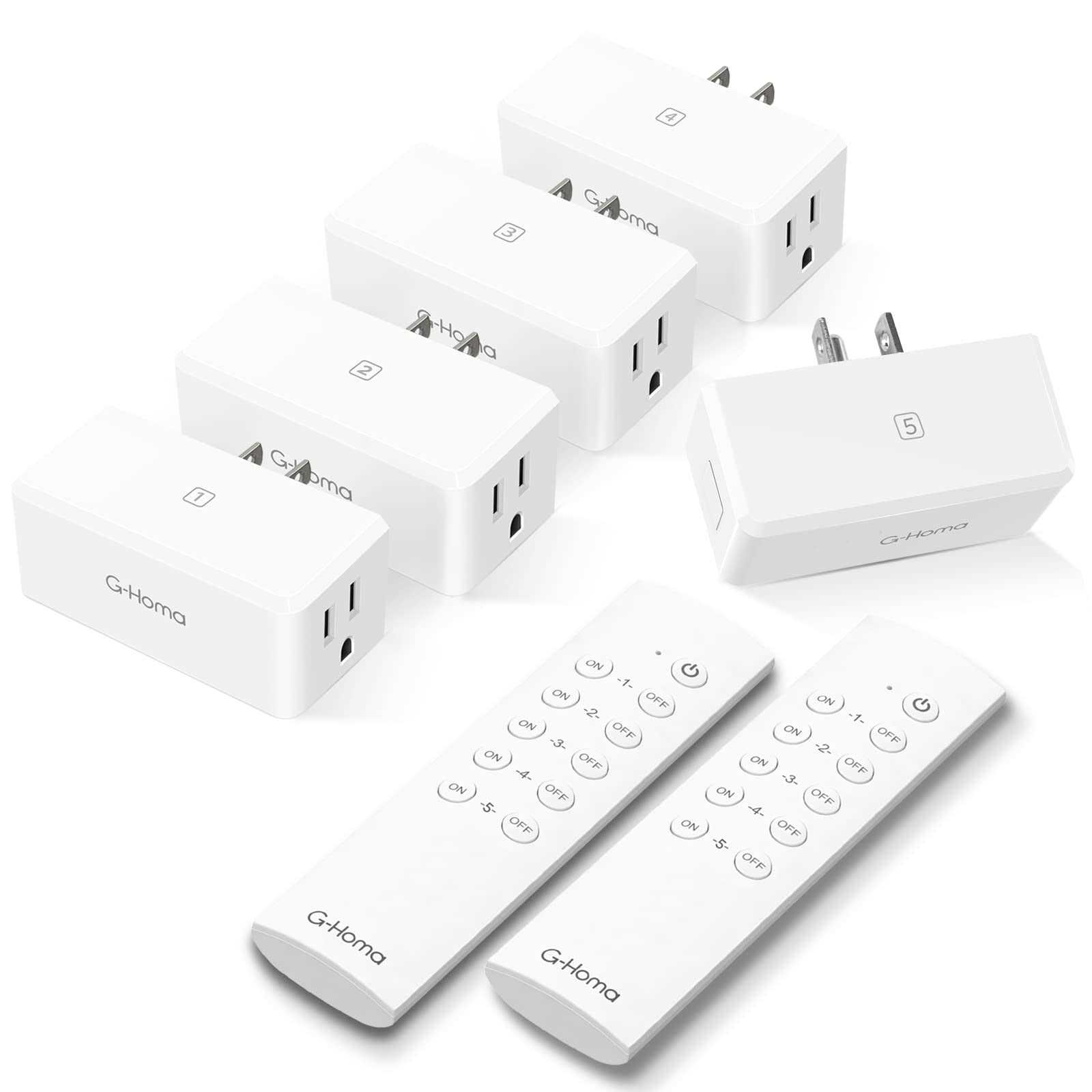 G-Homa Wireless Remote Control Outlet Plug Light Switches, Long Range with 2 Remotes and 5 Pack Outlets Plug for Light Bar - Cheap Fitting