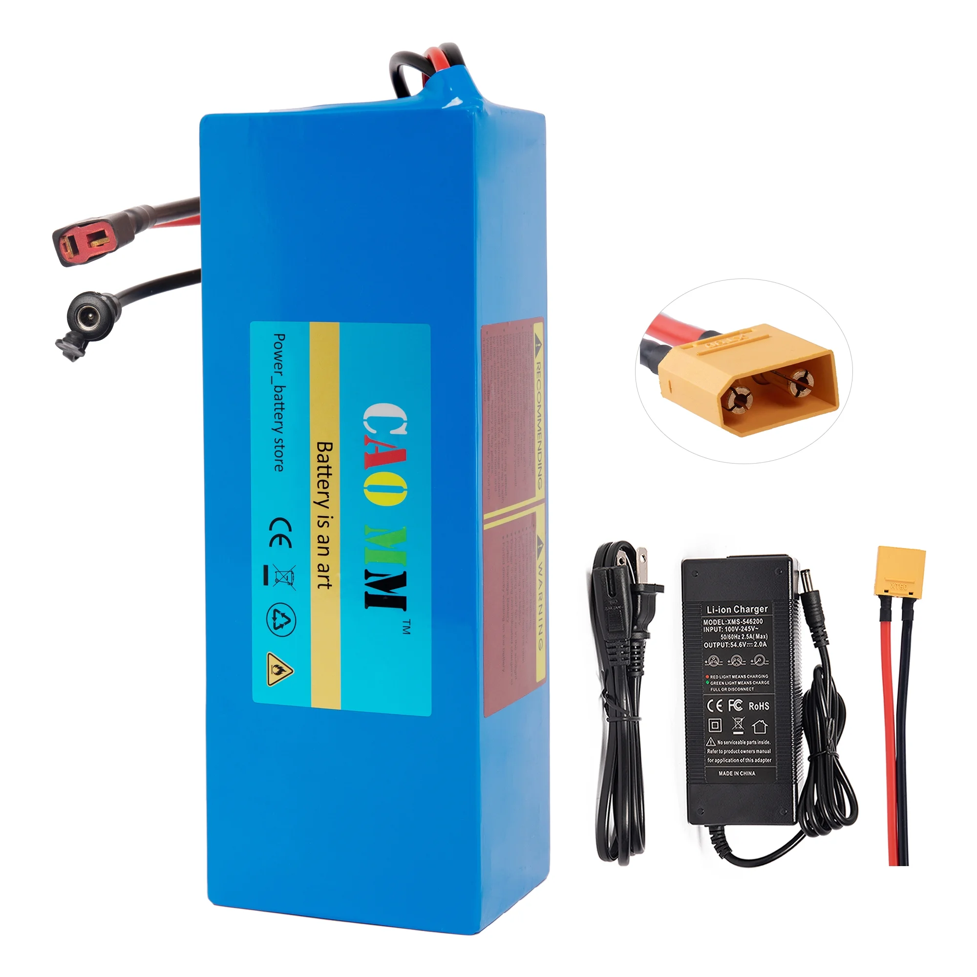 Ebike Battery 48V 8Ah Lithium Battery with Charger 30A BMS XT-90 48V Battery for 750W Electric Bike - Cheap Fitting