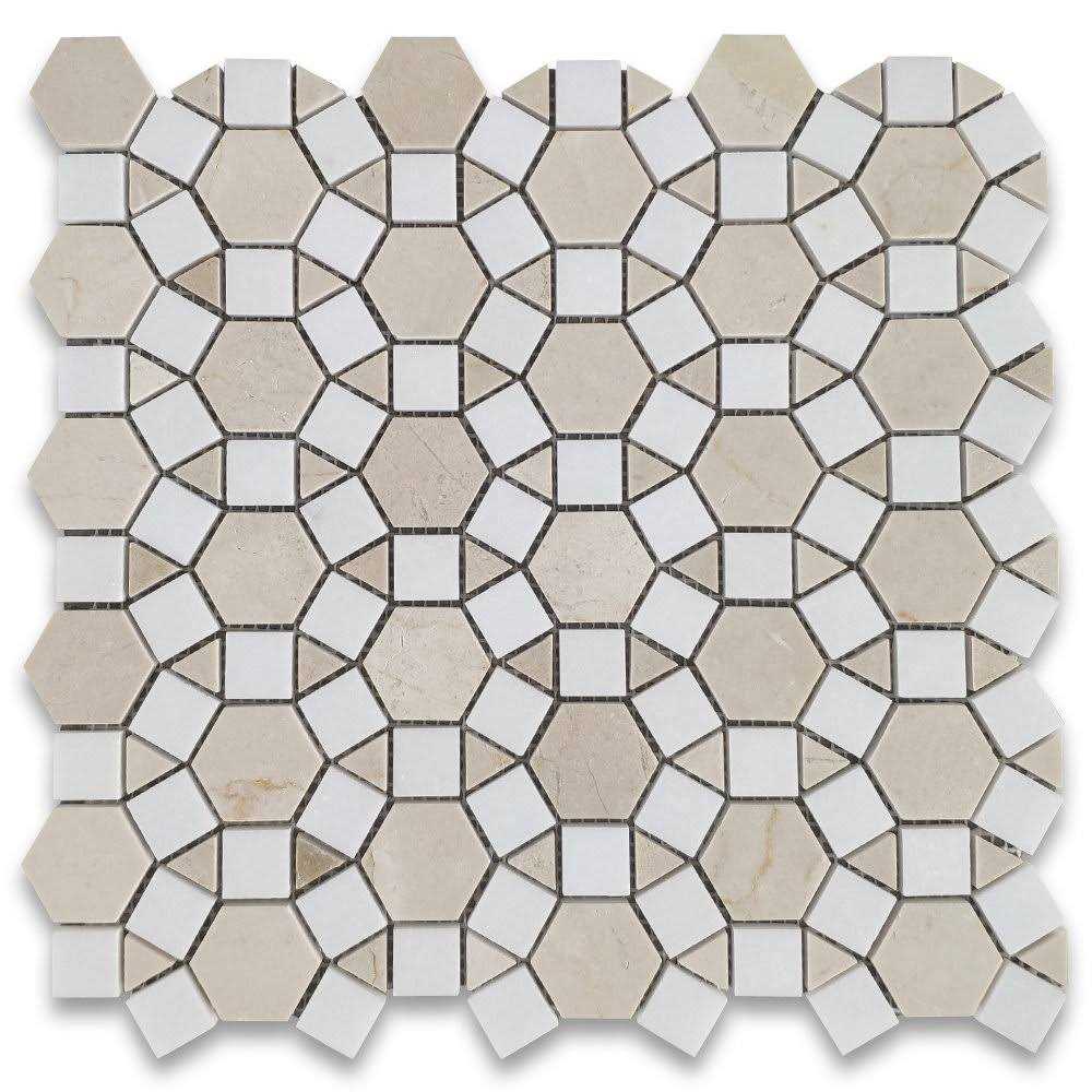 12 x 11 Marble Mosaic Wall & Floor Tile Marble Online - Cheap Fitting