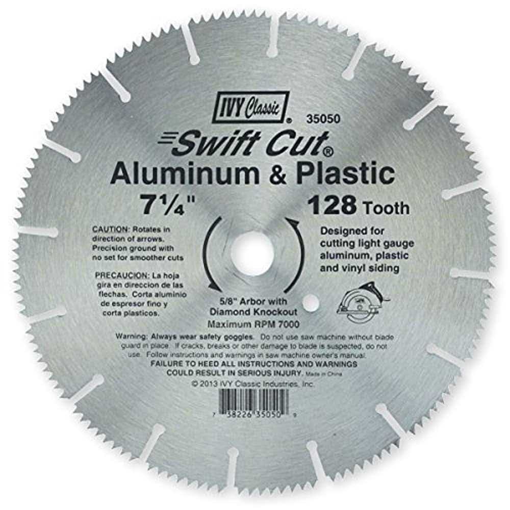 Ivy Classic 35050 Swift Cut 7-1/4-Inch 128 Tooth Aluminum & Plastic Cutting Circular Saw Blade with 5/8-Inch Diamond Knockout Arbor - Cheap Fitting