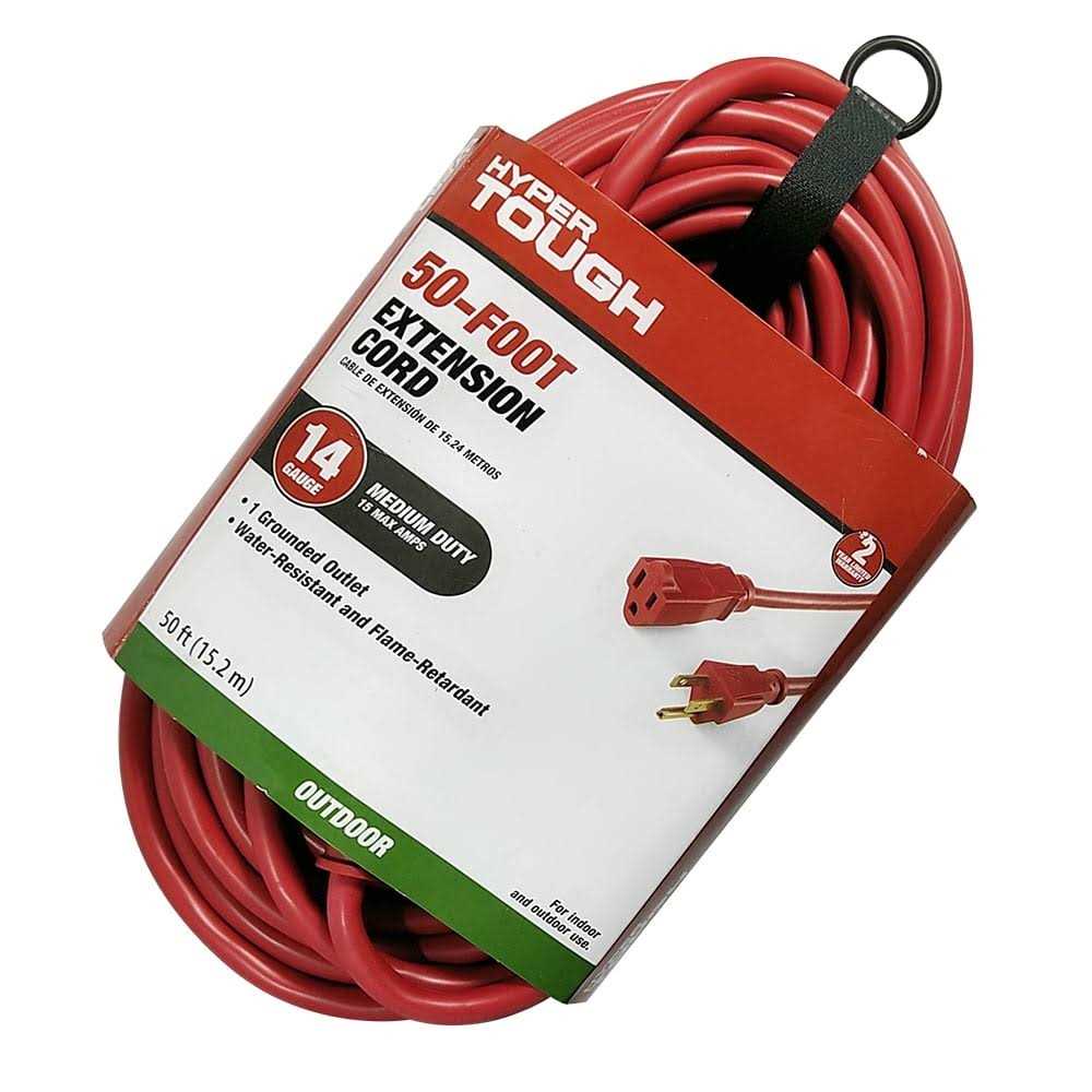 Hyper Tough 3 Prong Red for Indoor & Outdoor Use Extension Cord - Cheap Fitting