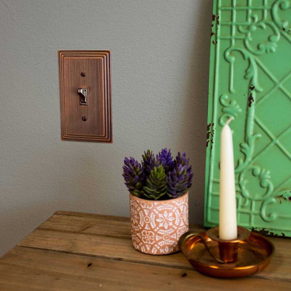 Amerelle Steps Single Duplex Cast Metal Wallplate 84DRB - Cheap Fitting