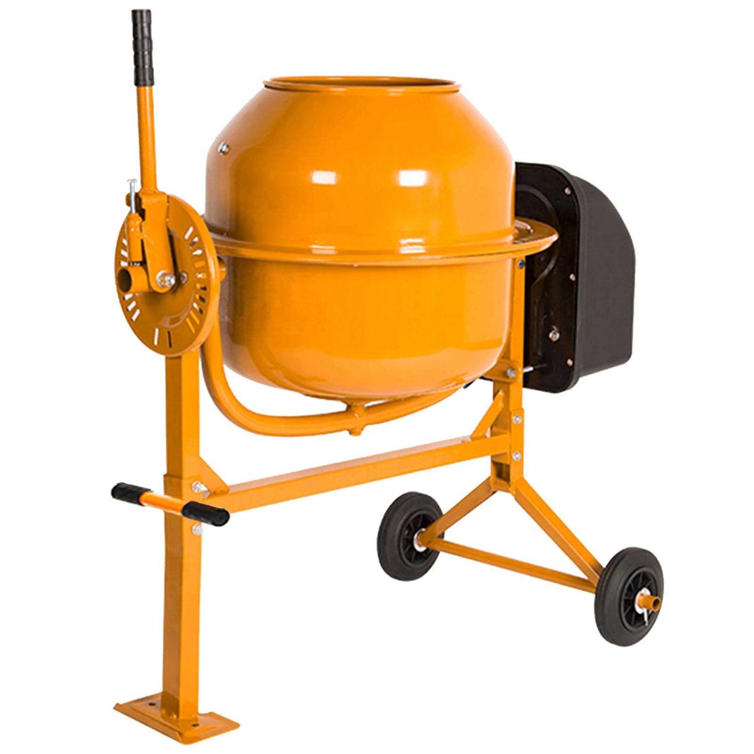 5-Star Generic Portable 4.2 Cu Ft Concrete Cement Mixer 1/2 Hp Electric Mixer Machine with Wheel & 120l Freestanding Barrow Machine - Cheap Fitting