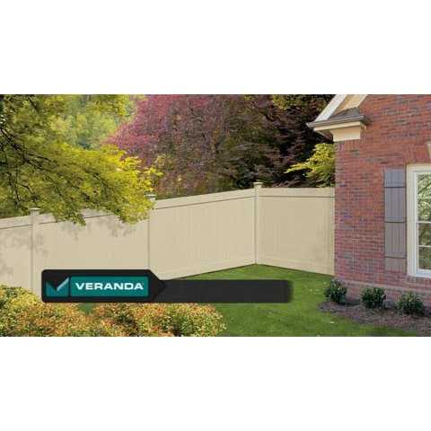 Veranda Linden H x 8 ft. W White Vinyl Privacy Fence Panel Kit - Cheap Fitting