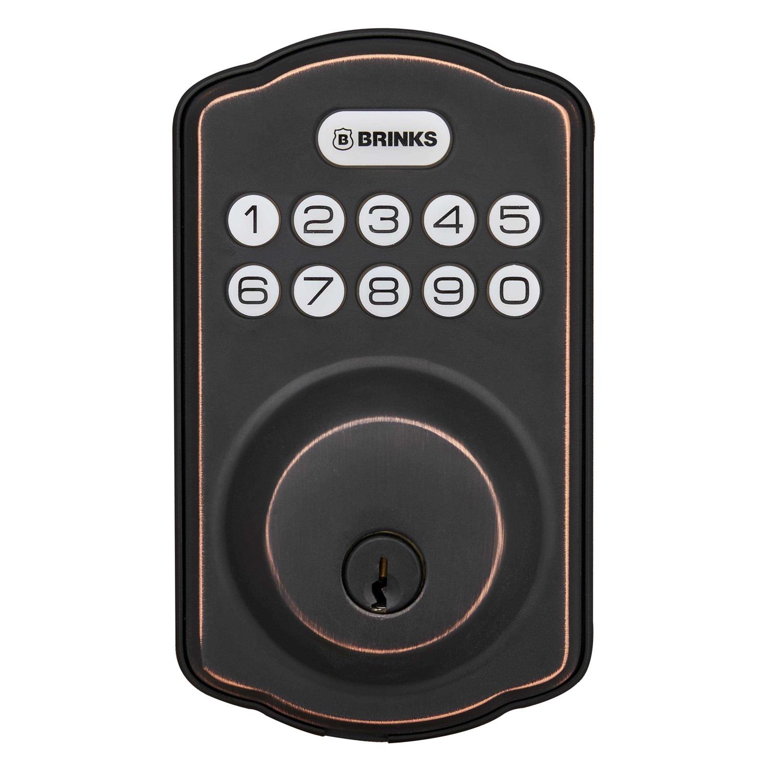 Brinks Electronic Deadbolt Lock in Tuscan Bronze Finish - Cheap Fitting