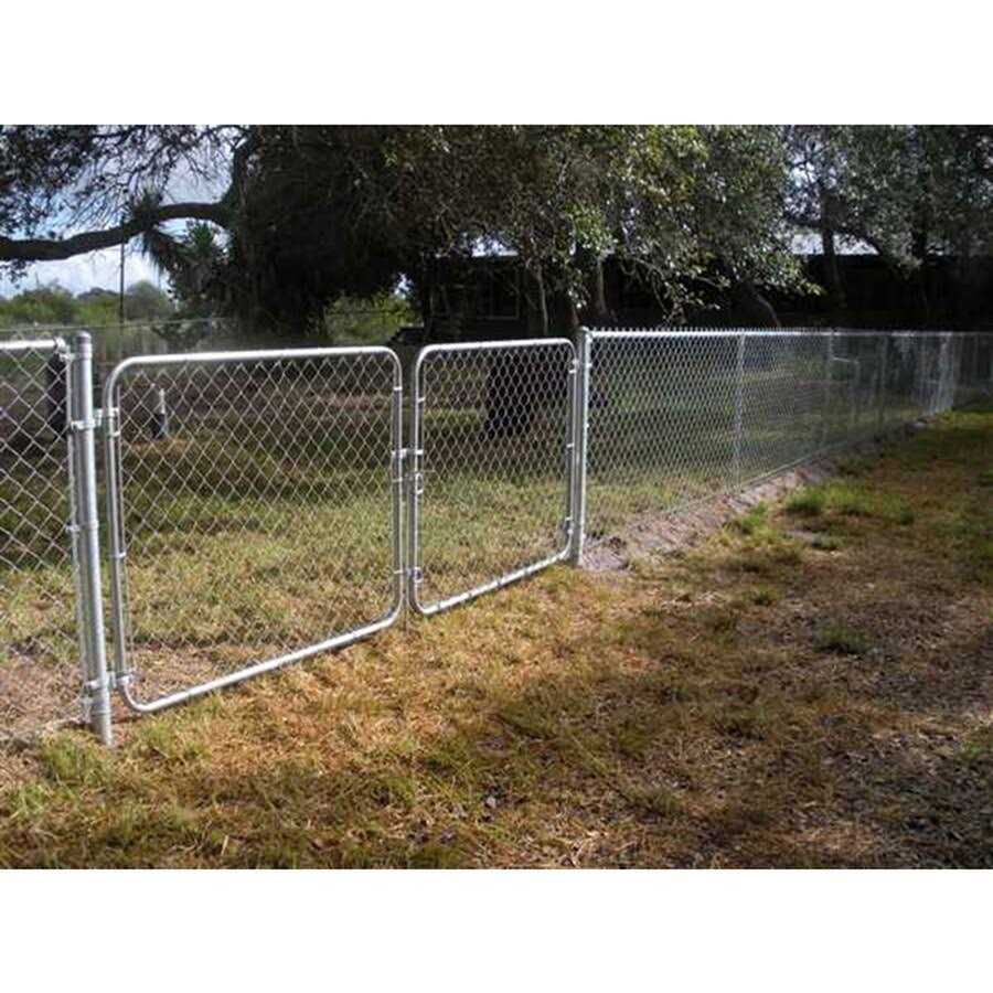 5-ft H x 10-ft W Galvanized Steel Drive-thru Chain Link Fence Gate with Mesh Size 2.375-in - Cheap Fitting