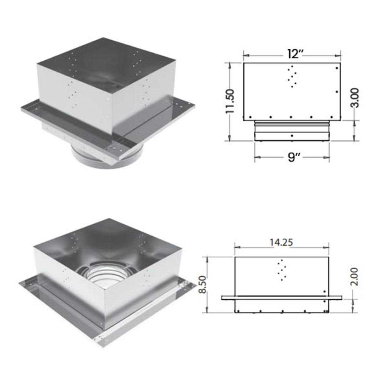 DuraVent 6” DuraPlus Flat Ceiling Support Box - Cheap Fitting