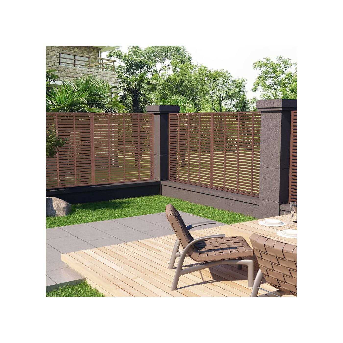 vidaXL Louver Fence WPC 70.9×70.9 - Cheap Fitting