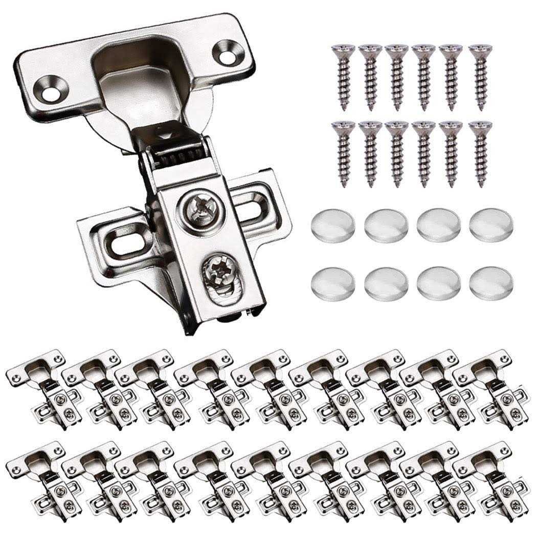 Konigeehre 20 Pack Soft Close Cabinet Door Hinges for 1/2 Partial Overlay Cupboard - Cheap Fitting