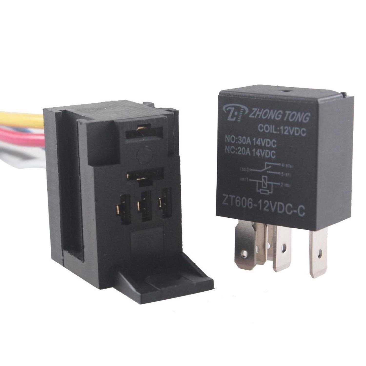 Esupport Car Heavy Duty Relay Switch 12v 30a Spdt 5pin Wire Socket Plu - Cheap Fitting
