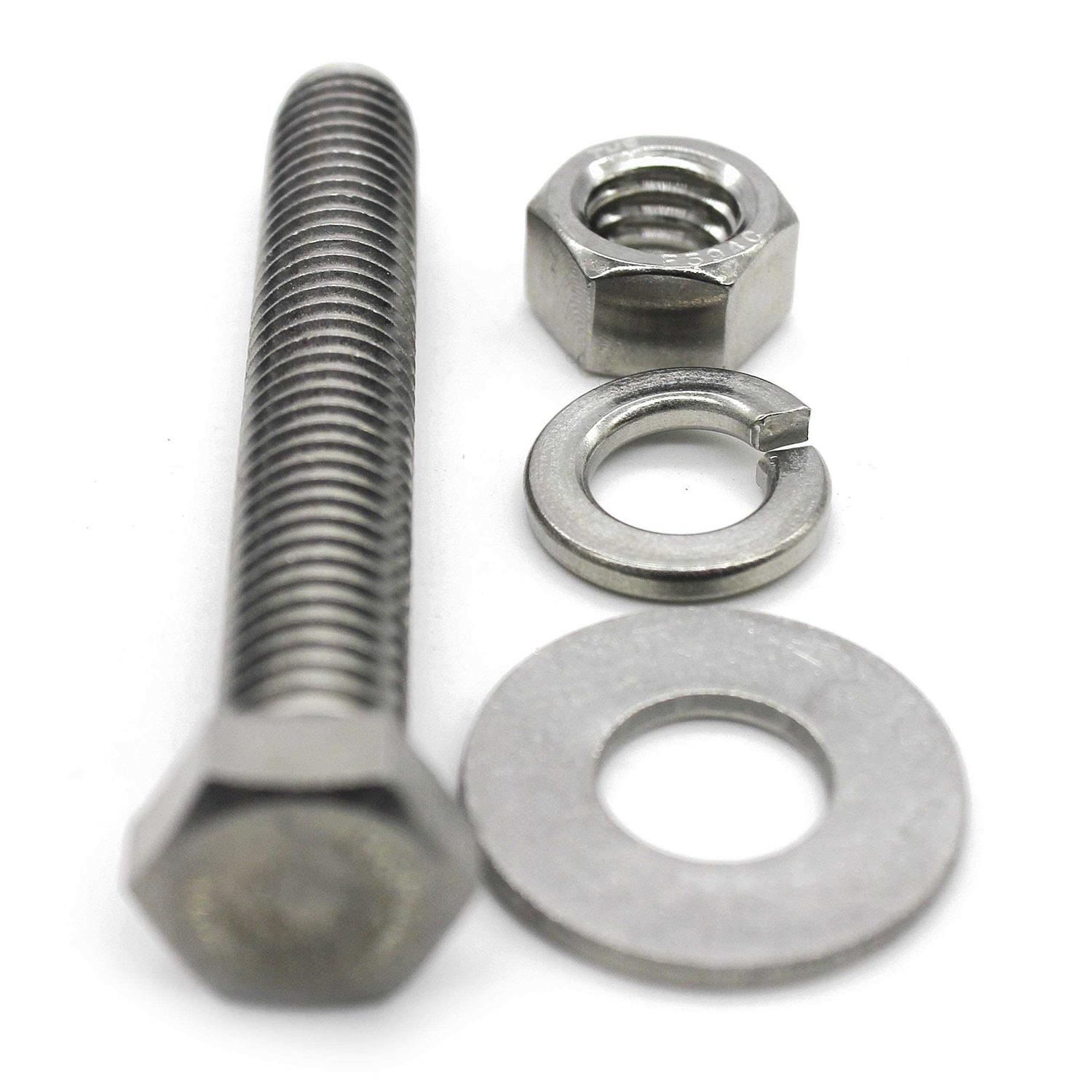 Fullerkreg 5/16-18×3 Stainless Steel Hex Head Screws Bolts 5/16 Nuts 5/16 Fender Flat Washers& 5/16 Split Lock Washers - Cheap Fitting