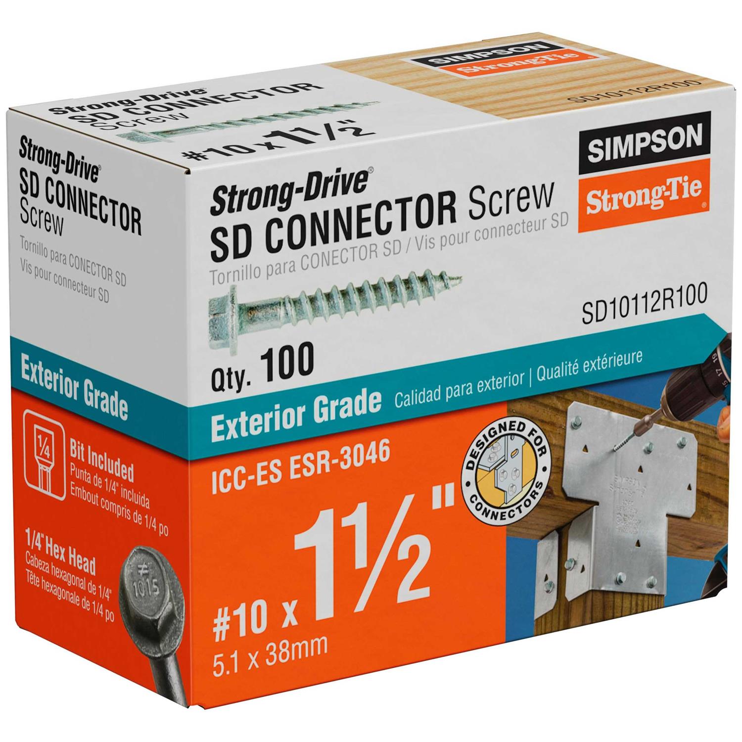Simpson Strong-Tie SD10112R100 Connector Screw - Cheap Fitting