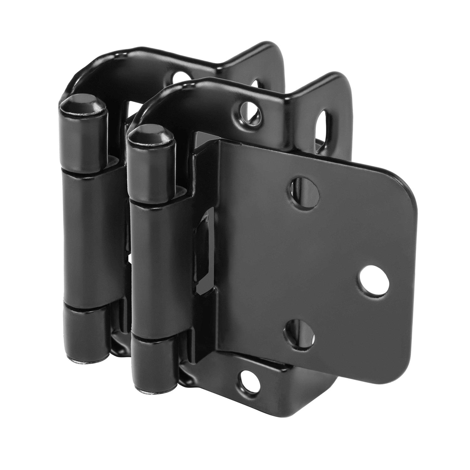 Cosmas 18650-FB Flat Black Self Closing Partial Wrap Cabinet Hinge 1/2 Inch Overlay - Cheap Fitting
