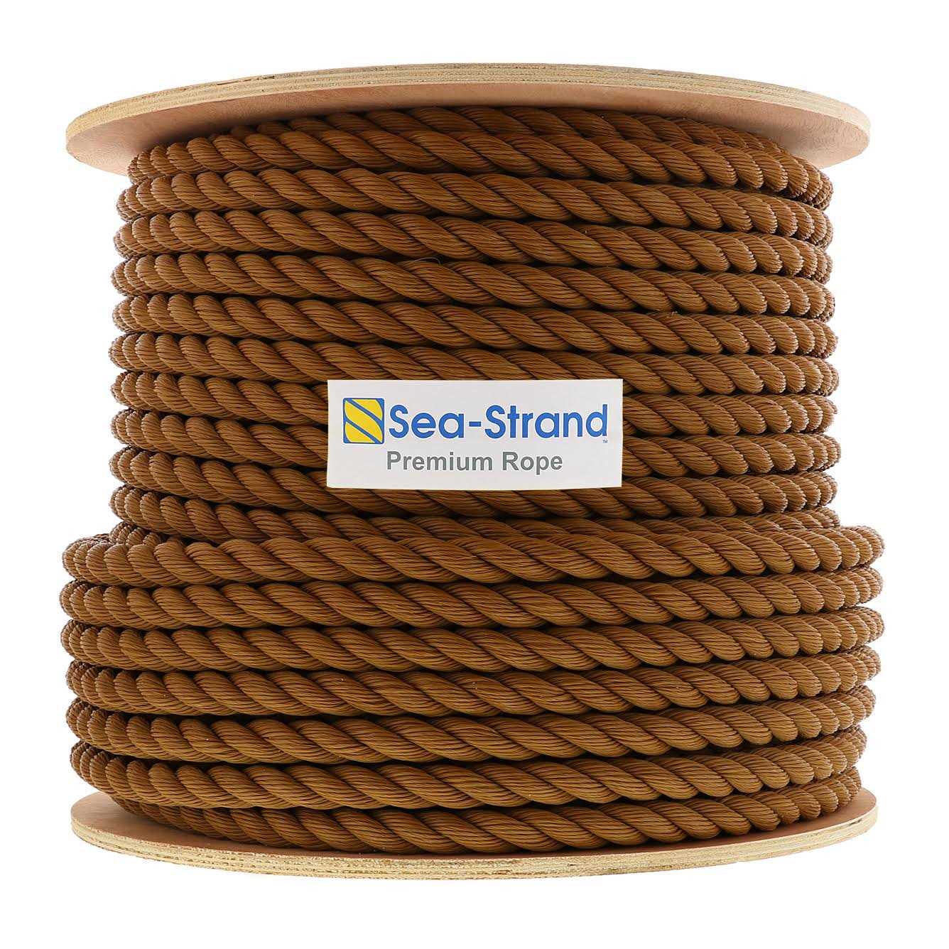 1 x 300′ Reel, Tan, 3-Strand Polypropylene Rope - Cheap Fitting