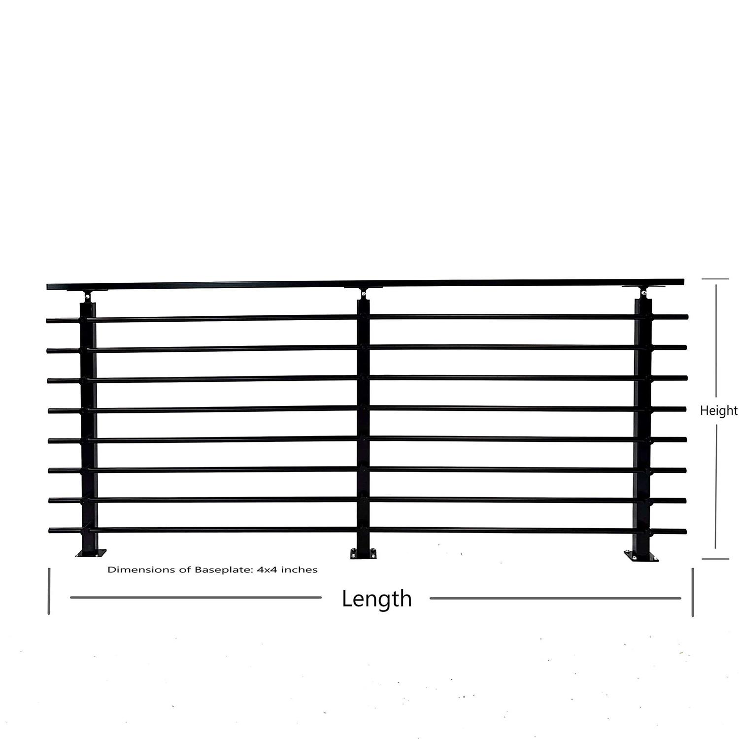 Concept Fusion Fusion Modern Horizontal Adjustable Railing Banister System for Staircases Balconies and Decks Complete Guard Railing Kit - Cheap Fitting