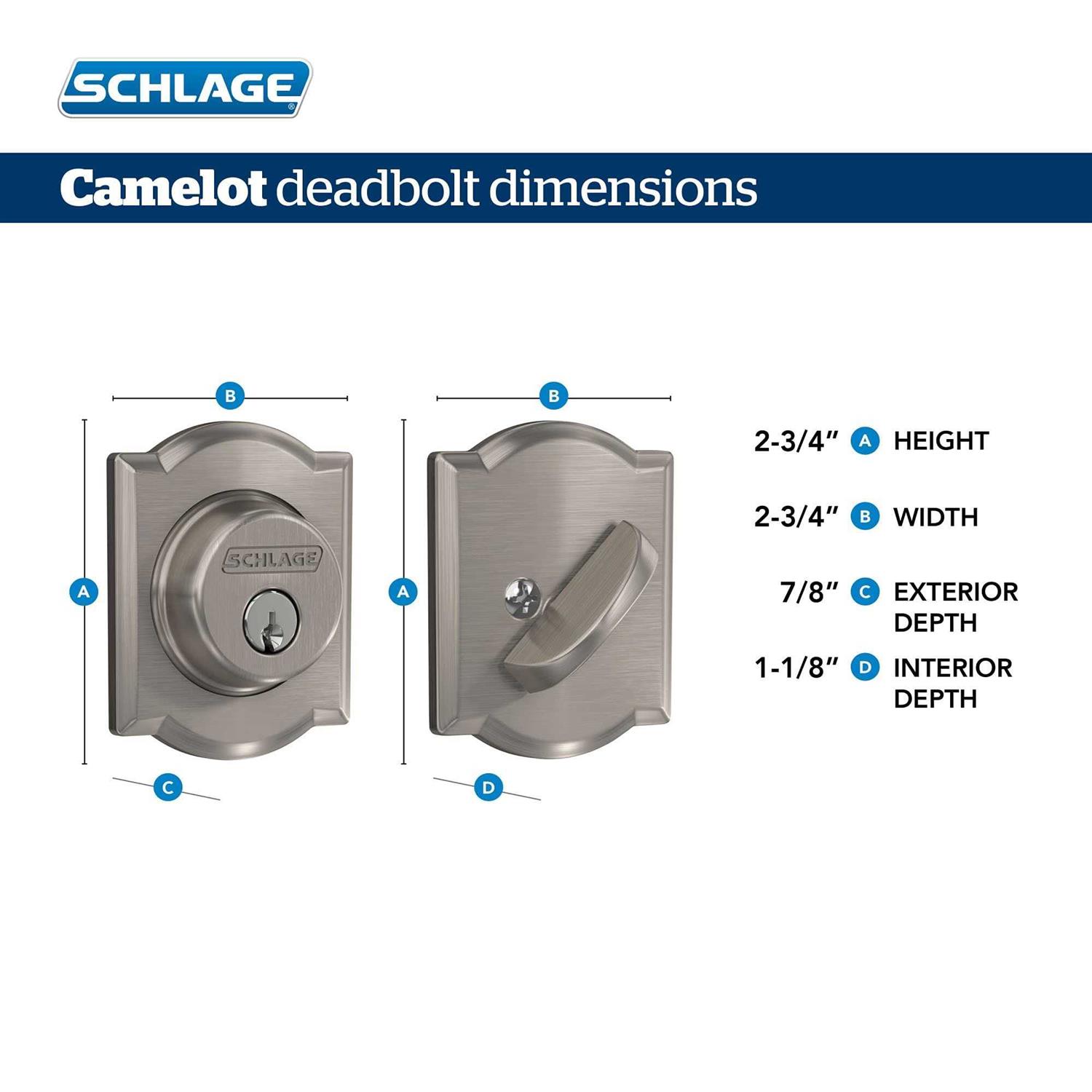 Schlage Camelot Single Cylinder Deadbolt - Cheap Fitting