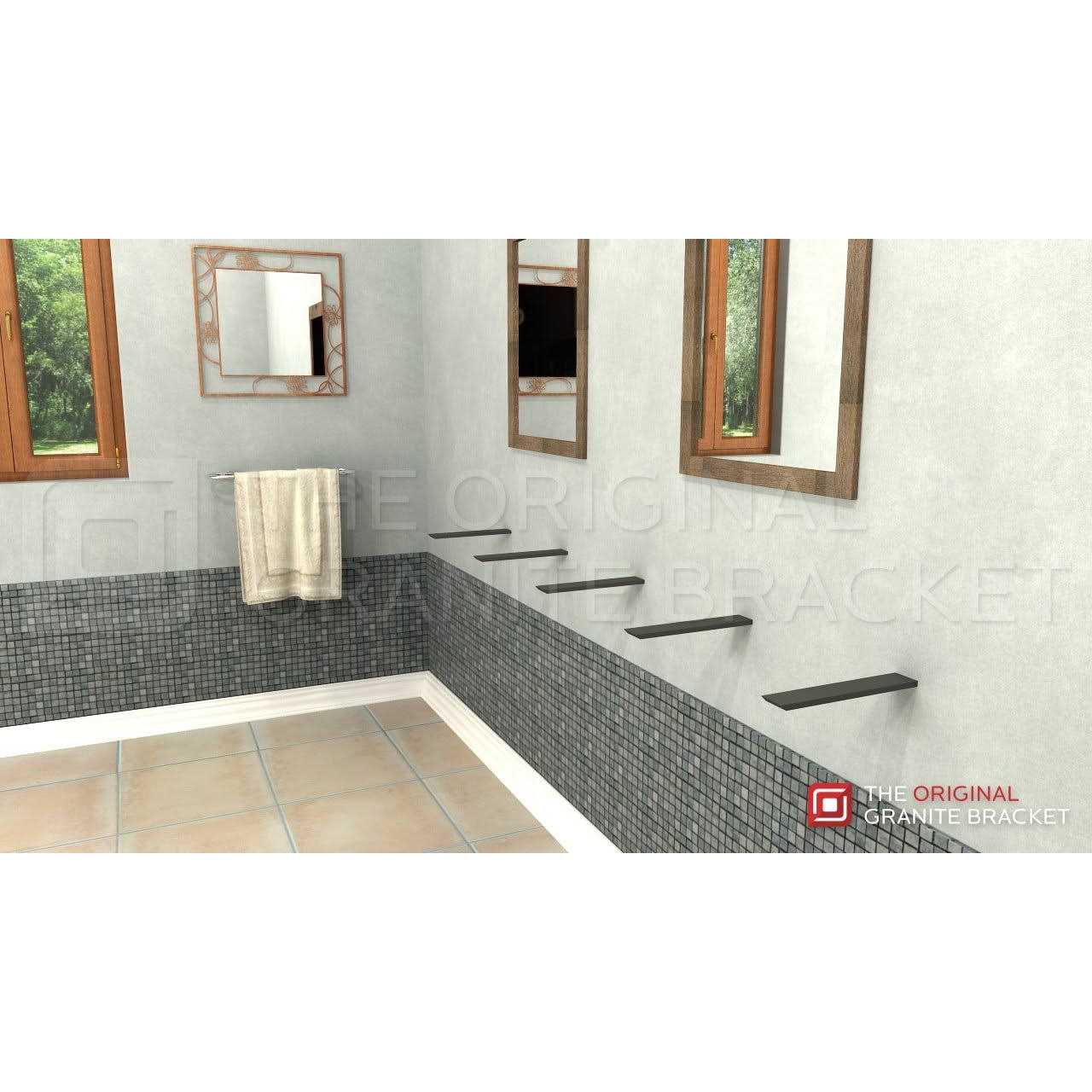 The Original Granite Bracket Free Hanging Universal Angled Shelf Bracket - Cheap Fitting