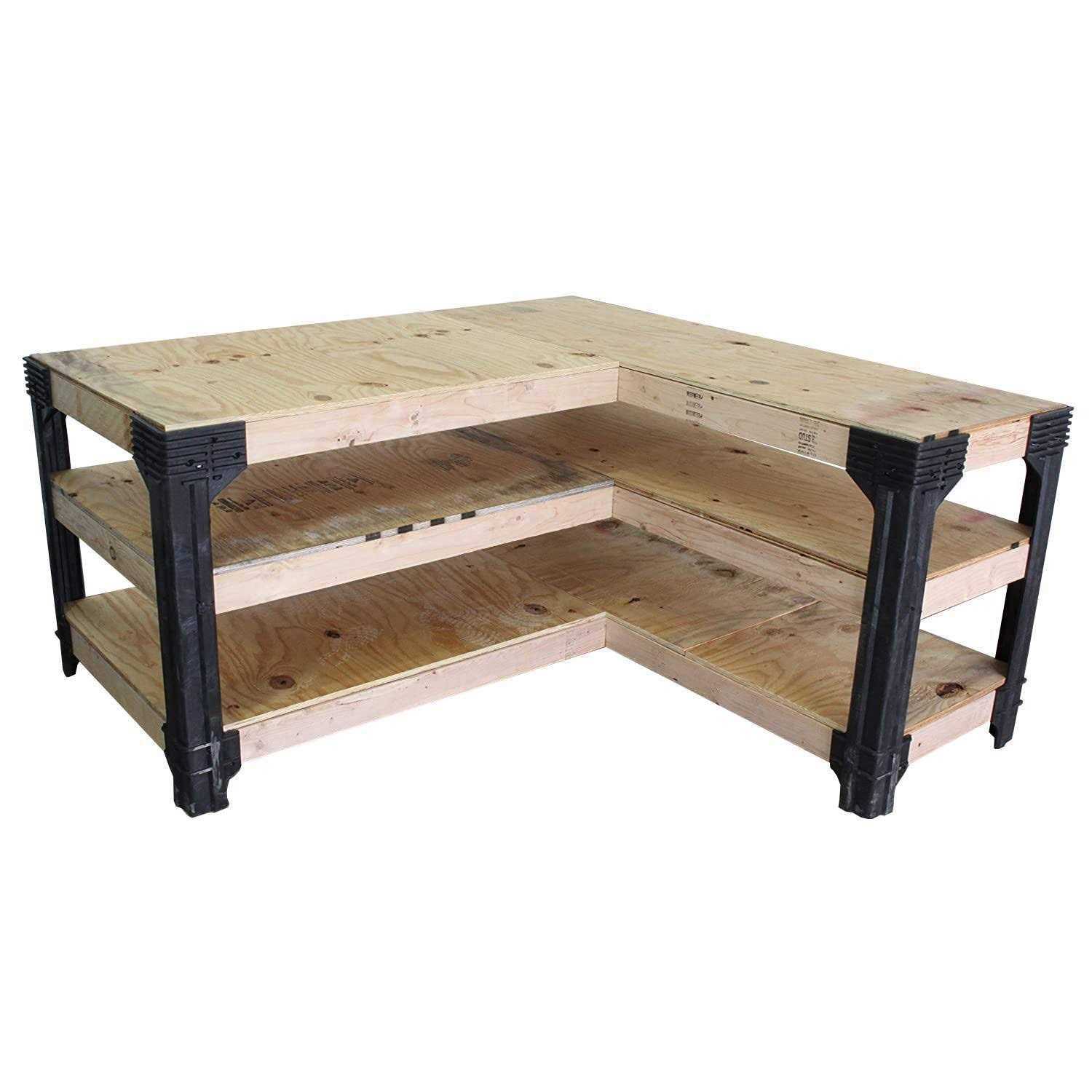 2x4basics 90165ONLMI Custom L-Shaped Workbench - Cheap Fitting