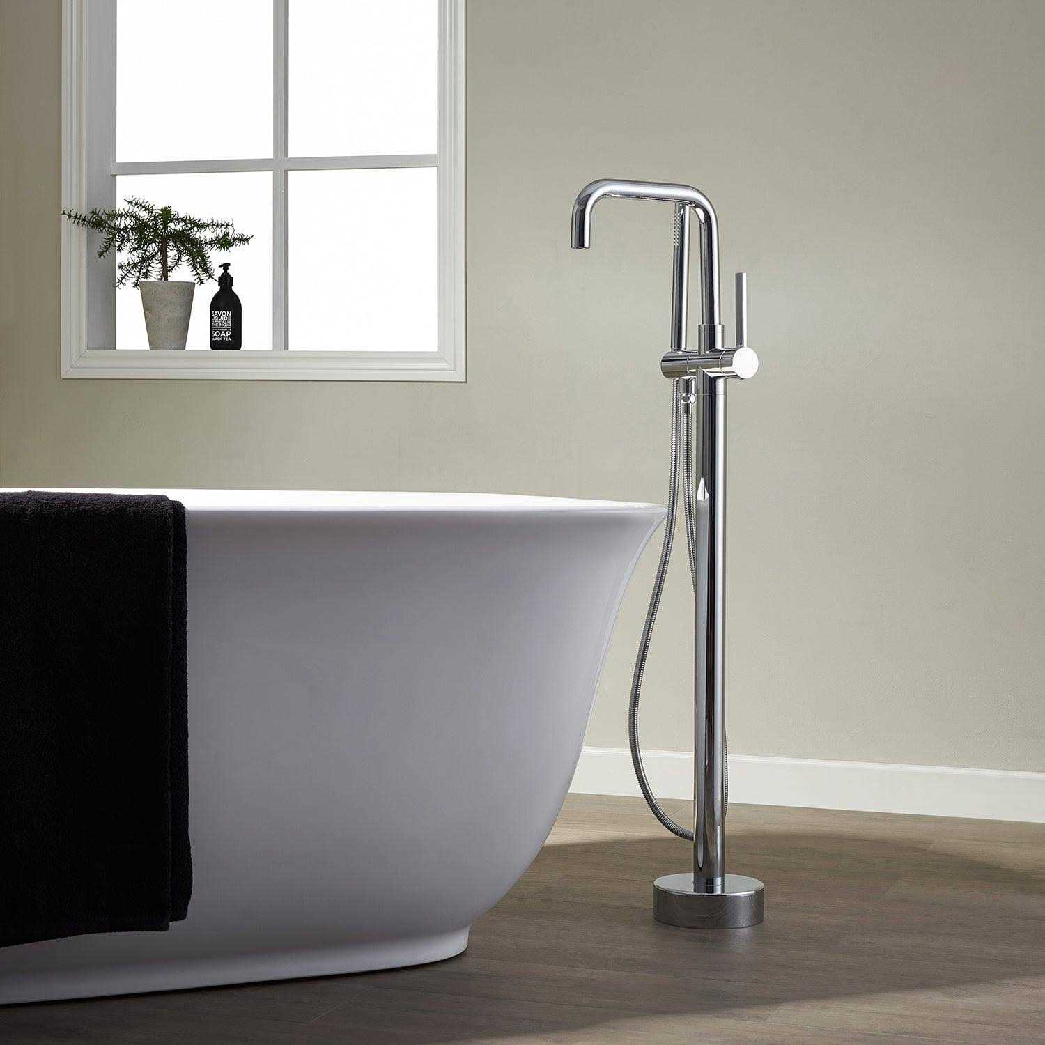 Vinnova Delara Freestanding Chrome Tub Faucet with Hand Shower 109215-BTF-BG - Cheap Fitting