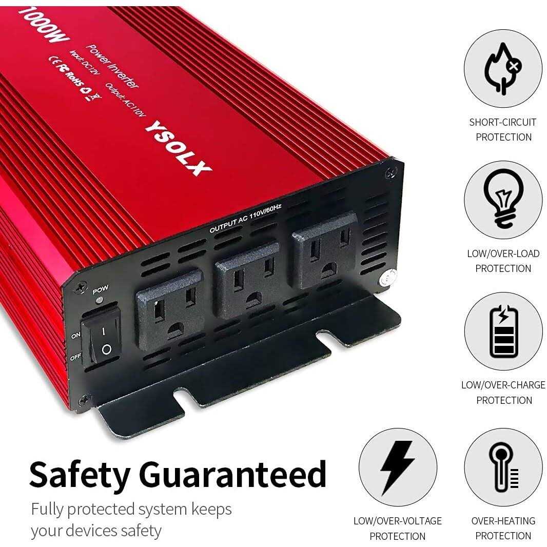 YSOLX Power Inverter 12v To 110v Dc To Ac Converter With 3 Ac Outlets - Cheap Fitting