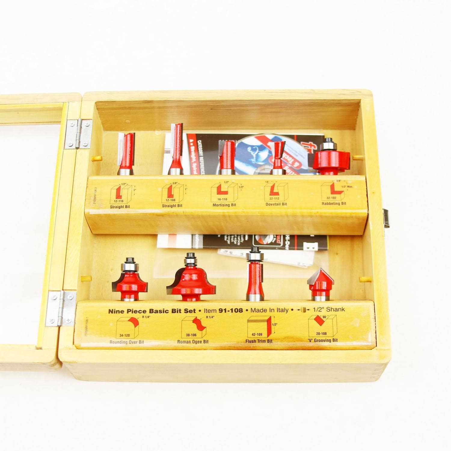 Freud 91-108 9 Piece Basic Router Bit Set - Cheap Fitting