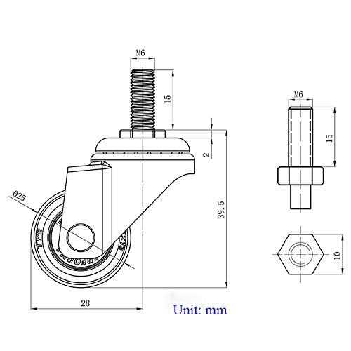 Norgail 1 Inch Small Tiny Shopping Cart Wheel Replacement Swivel Caste - Cheap Fitting