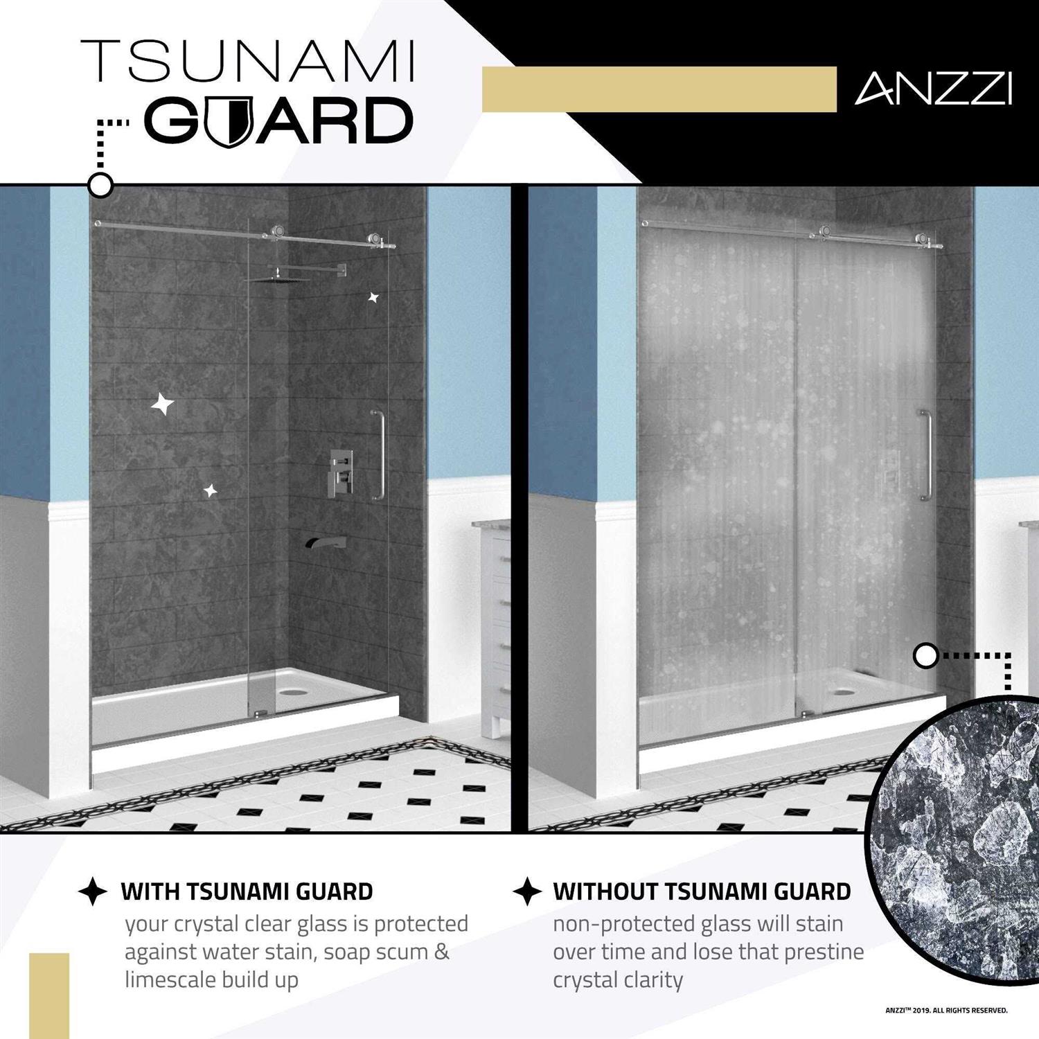 ANZZI Romance 72-in. x 33.5-in. Frameless Swinging Shower Door SD-AZ14-01MB - Cheap Fitting