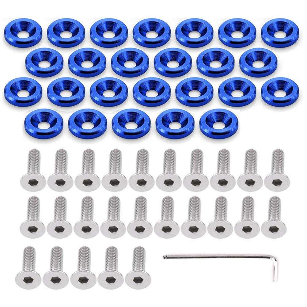 STETION 25 Pcs Fender Bumper Washer Bolt 6061 T6 Grade M6x20mm CNC Finishing Washer Engine Bay Dress Up Fastener Kit - Cheap Fitting