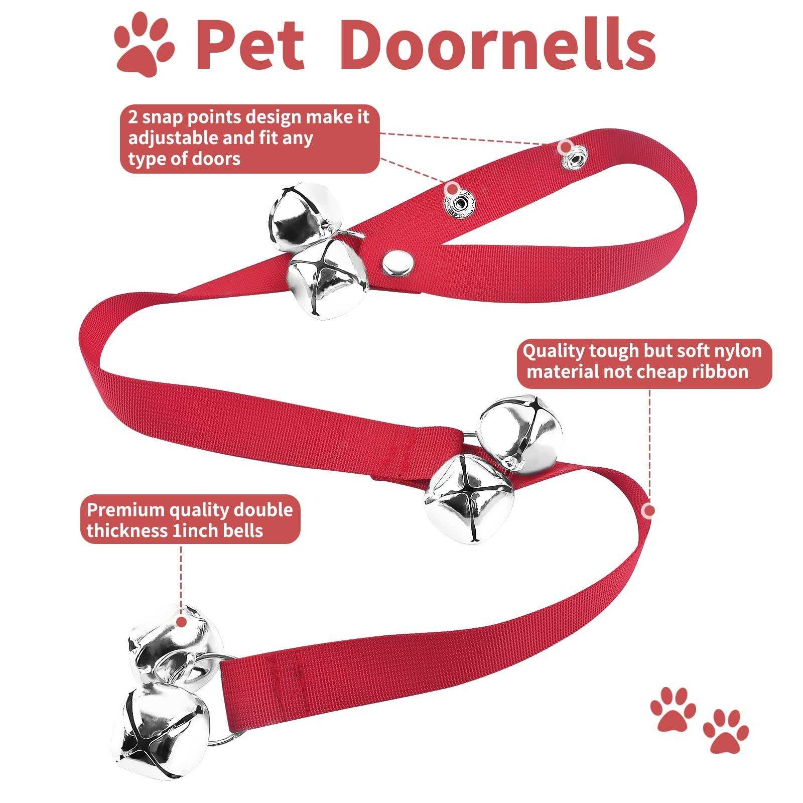 JIMEJV 2 Pack Dog Doorbells, Pet Training Bells for Go Outside Potty Training and Communication Device Large Loud Dog Bell Cat Puppy Interactive Toys - Cheap Fitting