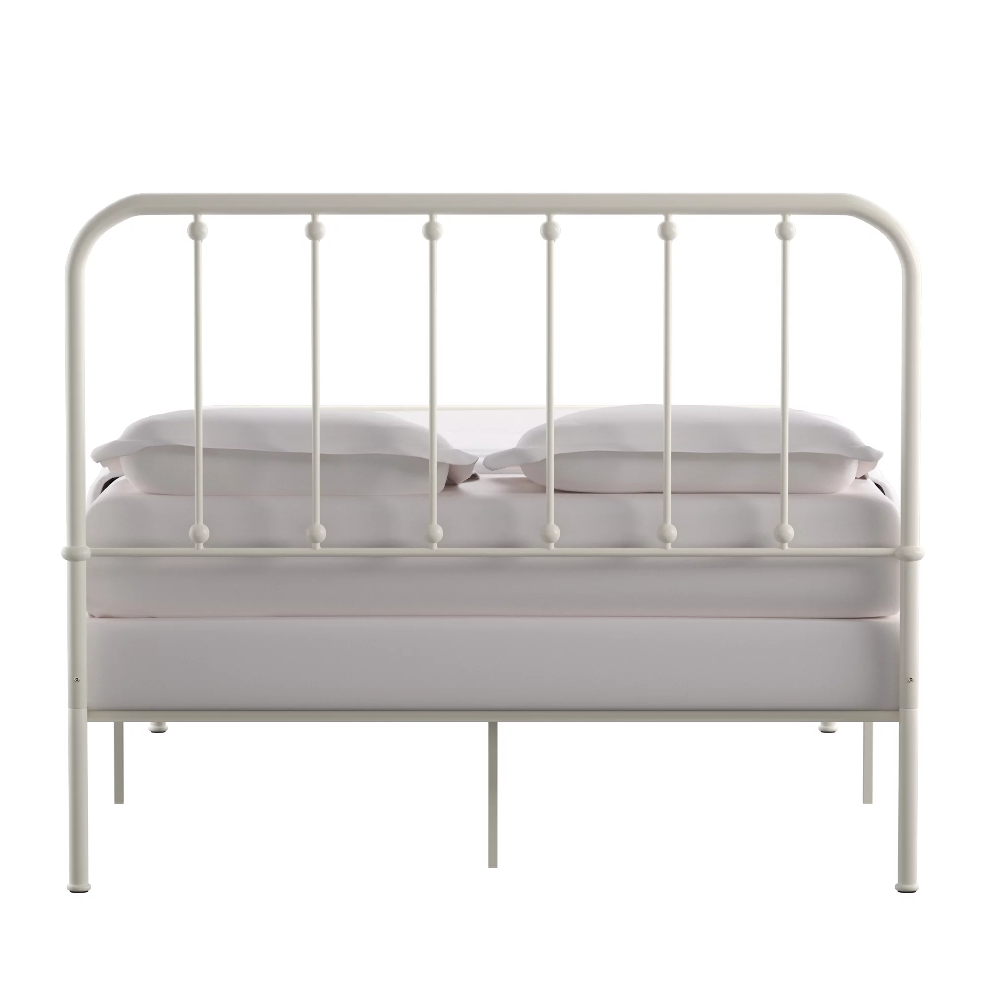 Weston Home Montgomery Spindle Metal Platform Full Bed, White - Cheap Fitting