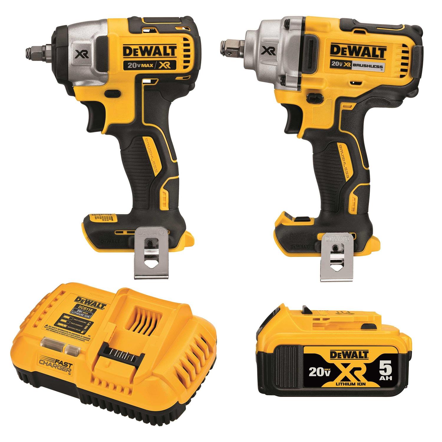 DEWALT 20V MAX XR Brushless Cordless 2-Tool Impact Wrench Kit DCK205P1 - Cheap Fitting