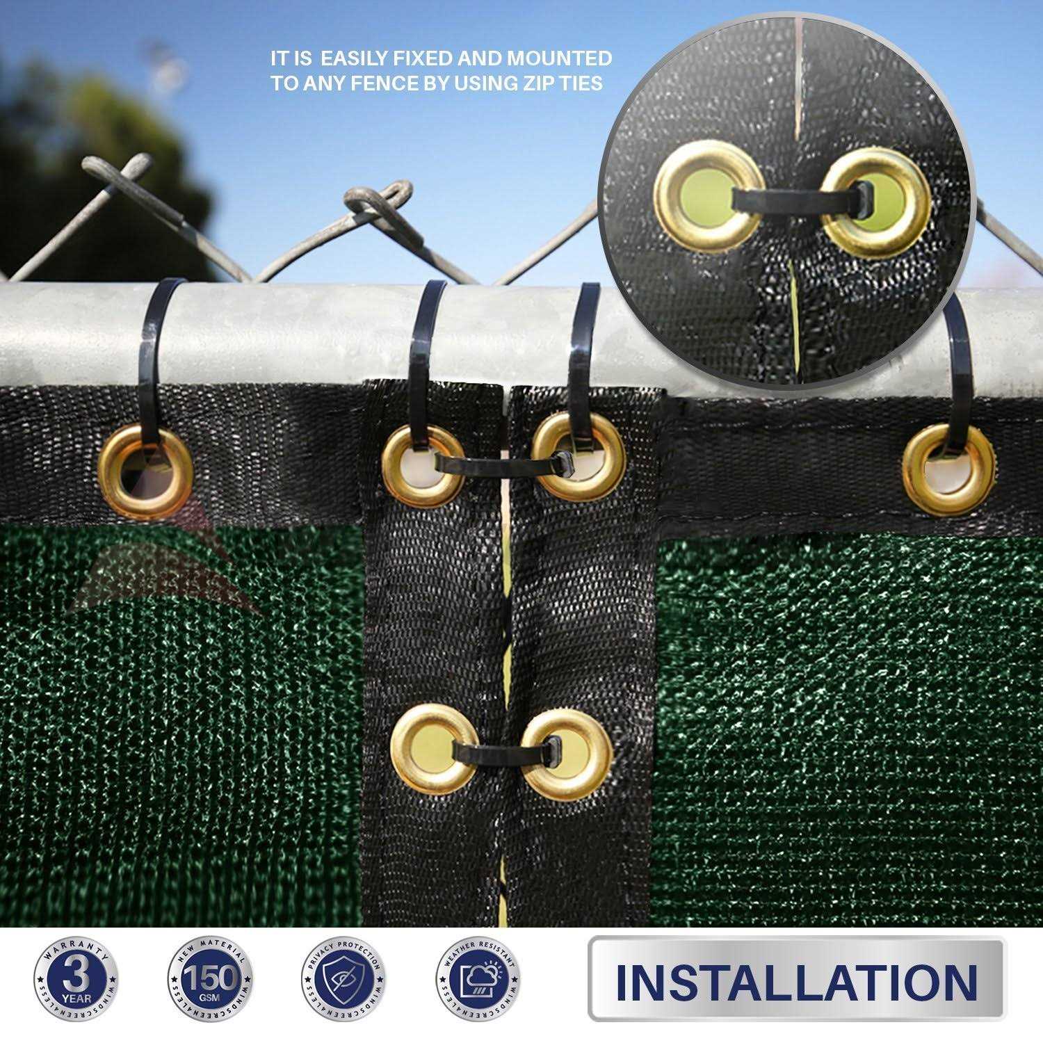 Windscreen4less Heavy Duty Fence Privacy Screen Brass Grommets Windscreen Mesh - Cheap Fitting