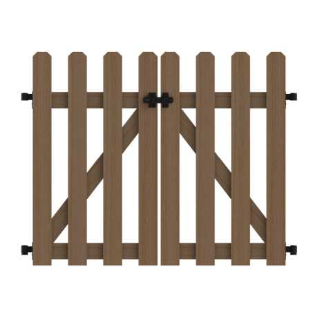 YARDLINK 2.83-ft x 3.6-ft Brown Dog Ear Wood Fence Gate | 820439S - Cheap Fitting